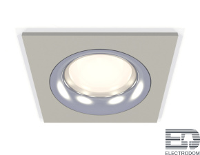 Комплект встраиваемого светильника XC7633003 SGR/PSL серый песок/серебро полированное MR16 GU5.3 (C7633, N7012) - цена и фото