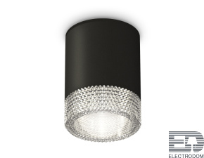 Комплект накладного светильника с композитным хрусталем XS6302040 SBK/CL черный песок/прозрачный MR16 GU5.3 (C6302, N6150) - цена и фото