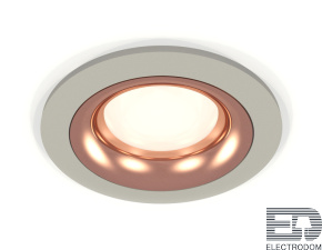 Комплект встраиваемого светильника XC7623006 SGR/PPG серый песок/золото розовое полированное MR16 GU5.3 (C7623, N7015) - цена и фото