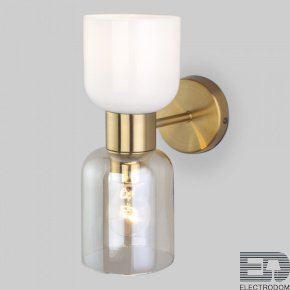 Настенный светильник со стеклянными плафонами Eurosvet Tandem 60118/2 латунь - цена и фото