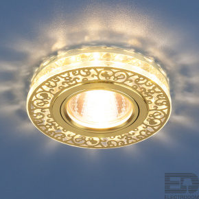Встраиваемый светодиодный светильник с хрусталем Elektrostandart 6034 MR16 GD/CL золото/прозрачный - цена и фото
