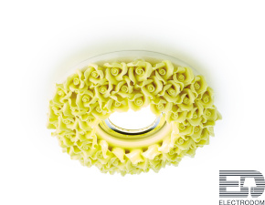 Встраиваемый потолочный точечный светильник D5505 YL желтый керамика - цена и фото
