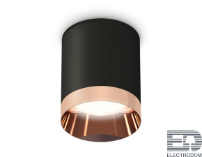 Комплект накладного светильника XS6302025 SBK/PPG черный песок/золото розовое полированное MR16 GU5.3 (C6302, N6135) - цена и фото