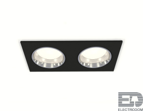 Комплект встраиваемого светильника XC6526003 SBK/PSL черный песок/серебро полированное MR16 GU5.3 (C6526, N6112) - цена и фото