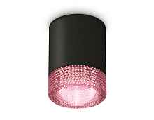 Комплект накладного светильника с композитным хрусталем XS6302042 SBK/PI черный песок/розовый MR16 GU5.3 (C6302, N6152) - цена и фото