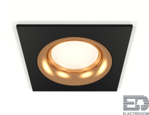 Комплект встраиваемого светильника XC7632005 SBK/PYG черный песок/золото желтое полированное MR16 GU5.3 (C7632, N7014) - цена и фото
