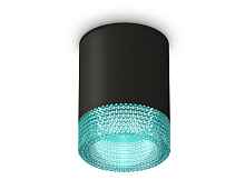 Комплект накладного светильника с композитным хрусталем XS6302043 SBK/BL черный песок/голубой MR16 GU5.3 (C6302, N6153) - цена и фото