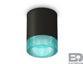 Комплект накладного светильника с композитным хрусталем XS6302043 SBK/BL черный песок/голубой MR16 GU5.3 (C6302, N6153) - цена и фото