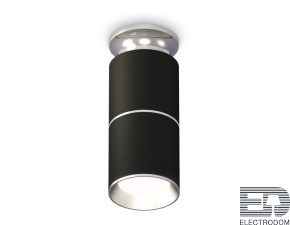 Комплект накладного светильника XS6302220 SBK/PSL черный песок/серебро полированное MR16 GU5.3 (N6903, C6302, A2060, N6104) - цена и фото