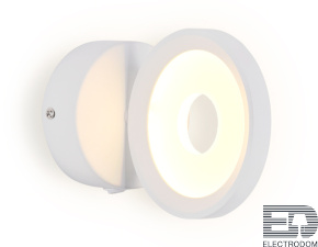 Настенный светодиодный светильник с выключателем FW198 WH белый LED 3000K 12W D130*190 - цена и фото
