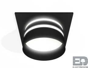 Комплект встраиваемого светильника с акрилом XC7632042 SBK/FR черный песок/белый матовый MR16 GU5.3 (C7632, N7142) - цена и фото