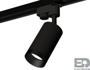 Комплект трекового однофазного светильника XT6323061 SBK/PBK черный песок/черный полированный MR16 GU5.3 (A2521, C6323, N6131) - цена и фото