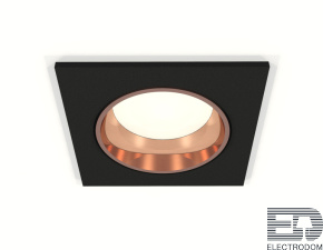 Комплект встраиваемого светильника XC6521005 SBK/PPG черный песок/золото розовое полированное MR16 GU5.3 (C6521, N6114) - цена и фото