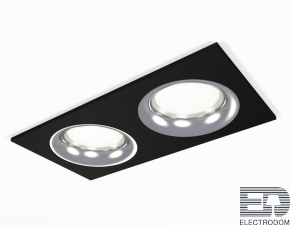 Комплект встраиваемого светильника XC7636003 SBK/PCL черный песок/серебро полированное MR16 GU5.3 (C7636, N7012) - цена и фото