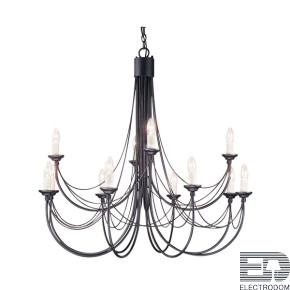 Подвесная люстра Elstead Lighting CARISBROOKE CB12-BLACK - цена и фото