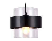 Подвесной светильник со сменной лампой TR3646 BK/CL черный/прозрачный E27 max 40W D180*950 - цена и фото