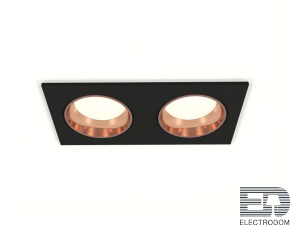 Комплект встраиваемого светильника XC6526005 SBK/PPG черный песок/золото розовое полированное MR16 GU5.3 (C6526, N6114) - цена и фото