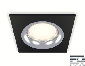 Комплект встраиваемого светильника XC7632003 SBK/PSL черный песок/серебро полированное MR16 GU5.3 (C7632, N7012) - цена и фото