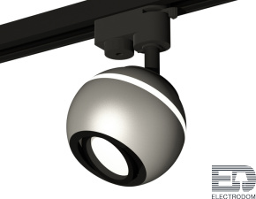 Комплект трекового однофазного светильника с подсветкой XT1103001 SSL/PBK серебро песок/черный полированный MR16 GU5.3 LED 3W 4200K (A2521, C1103, N7002) - цена и фото