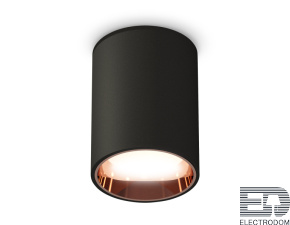 Комплект накладного светильника XS6313024 SBK/PPG черный песок/золото розовое полированное MR16 GU5.3 (C6313, N6114) - цена и фото