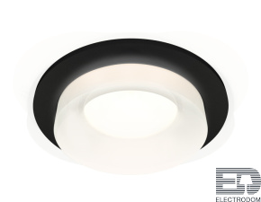 Комплект встраиваемого светильника с акрилом XC7622044 SBK/FR черный песок/белый матовый MR16 GU5.3 (C7622, N7165) - цена и фото