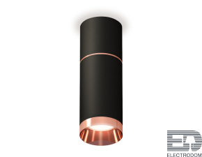 Комплект накладного светильника XS6323063 SBK/PPG черный песок/золото розовое полированное MR16 GU5.3 (C6302, A2063, C6323, N6135) - цена и фото