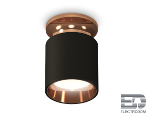Комплект накладного светильника XS6302181 SBK/PPG черный песок/золото розовое полированное MR16 GU5.3 (N6906, C6302, N6114) - цена и фото