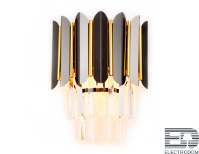 Настенный светильник с хрусталем TR5299/2 DCH/GD черный хром/золото E14/2 max 40W 300*250*140 - цена и фото