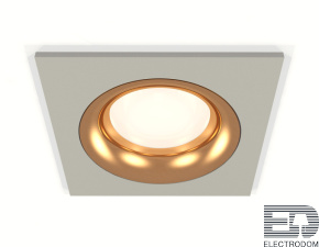 Комплект встраиваемого светильника XC7633005 SGR/PYG серый песок/золото желтое полированное MR16 GU5.3 (C7633, N7014) - цена и фото