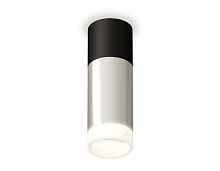 Комплект накладного светильника с акрилом XS6325062 PSL/SBK/FR серебро полированное/черный песок/белый матовый MR16 GU5.3 - цена и фото