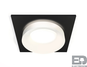 Комплект встраиваемого светильника с акрилом XC7632044 SBK/FR черный песок/белый матовый MR16 GU5.3 (C7632, N7165) - цена и фото