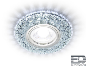 Встраиваемый точечный светильник со светодиодной лентой S310 CH хром/прозрачный хрусталь/MR16+3W(LED COLD) - цена и фото