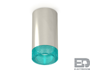 Комплект накладного светильника с композитным хрусталем XS6325021 PSL/BL серебро полированное/голубой MR16 GU5.3 (C6325, N6153) - цена и фото