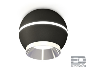 Комплект накладного светильника с дополнительной подсветкой XS1102011 SBK/PSL черный песок/серебро полированное MR16 GU5.3 LED 3W 4200K (C1102, N7032) - цена и фото