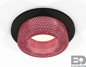 Комплект встраиваемого светильника с композитным хрусталем XC7622022 SBK/PI черный песок/розовый MR16 GU5.3 (C7622, N7193) - цена и фото