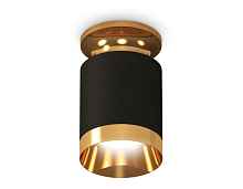 Комплект накладного светильника XS6302160 SBK/PYG черный песок/золото желтое полированное MR16 GU5.3 (N6905, C6302, N6134) - цена и фото