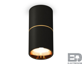 Комплект накладного светильника XS6302082 SBK/PYG черный песок/золото желтое полированное MR16 GU5.3 (C6302, A2062, N6113) - цена и фото