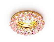 Встраиваемый точечный светильник K206 PI/G золото/розовый хрусталь MR16 - цена и фото