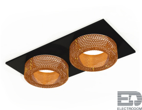 Комплект встраиваемого светильника с композитным хрусталем XC7636024 SBK/CF черный песок/кофе MR16 GU5.3 (C7636, N7195) - цена и фото