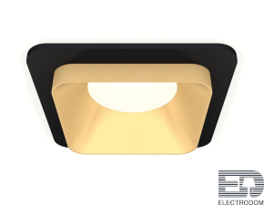 Комплект встраиваемого светильника XC7902004 SBK/SGD черный песок/золото песок MR16 GU5.3 (C7902, N7704) - цена и фото