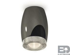 Комплект накладного светильника с композитным хрусталем XS1123010 DCH/CL черный хром/прозрачный MR16 GU5.3 (C1123, N7191) - цена и фото