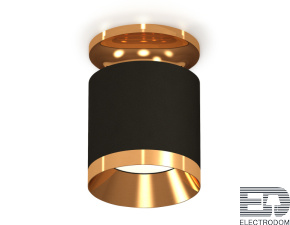Комплект накладного светильника XS7402101 SBK/PYG черный песок/золото желтое полированное MR16 GU5.3 (N7929, C7402, N7034) - цена и фото