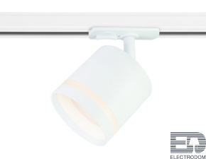 Трековый однофазный светильник со сменной лампой GL5369 WH белый GX53 max 12W - цена и фото