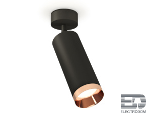 Комплект накладного поворотного светильника XM6343006 SBK/PPG черный песок/золото розовое полированное MR16 GU5.3 (A2210, C6343, N6135) - цена и фото