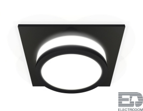 Комплект встраиваемого светильника с акрилом XC7632041 SBK/FR черный песок/белый матовый MR16 GU5.3 (C7632, N7121) - цена и фото