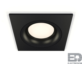 Комплект встраиваемого светильника XC7632002 SBK/PBK черный песок/черный полированный MR16 GU5.3 (C7632, N7011) - цена и фото