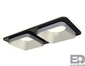 Комплект встраиваемого светильника XC7906003 SBK/SSL черный песок/серебро песок MR16 GU5.3 (C7906, N7703) - цена и фото