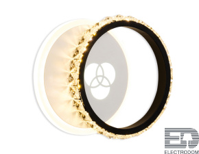 Настенный светодиодный светильник с хрусталем FA228 WH белый LED 4200K+4200K/6400K 28W 220*170*50 - цена и фото