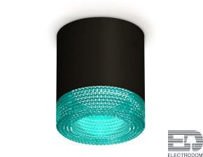 Комплект накладного светильника с композитным хрусталем XS7402013 SBK/BL черный песок/голубой MR16 GU5.3 (C7402, N7194) - цена и фото