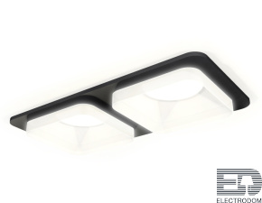 Комплект встраиваемого светильника с акрилом XC7906013 SBK/FR черный песок/белый матовый MR16 GU5.3 (C7906, N7755) - цена и фото